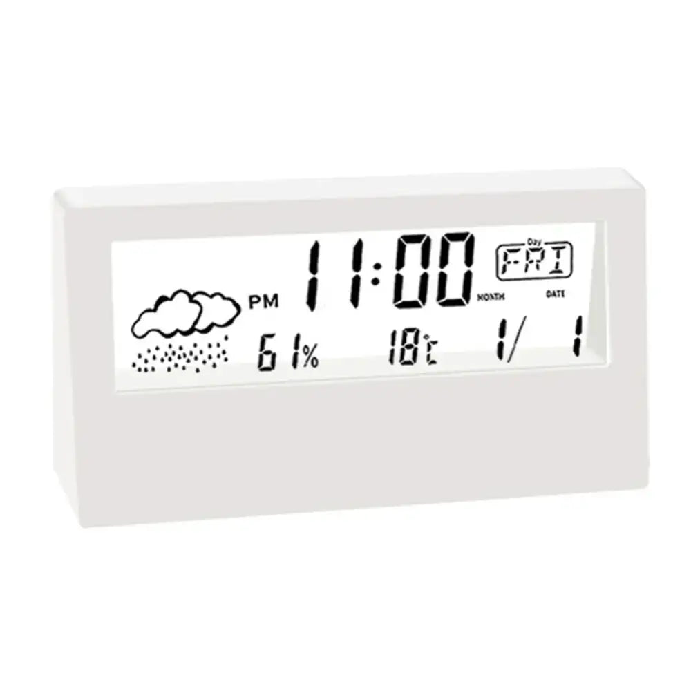 LCD Weather Alarm Clock - Blanc - wall clock