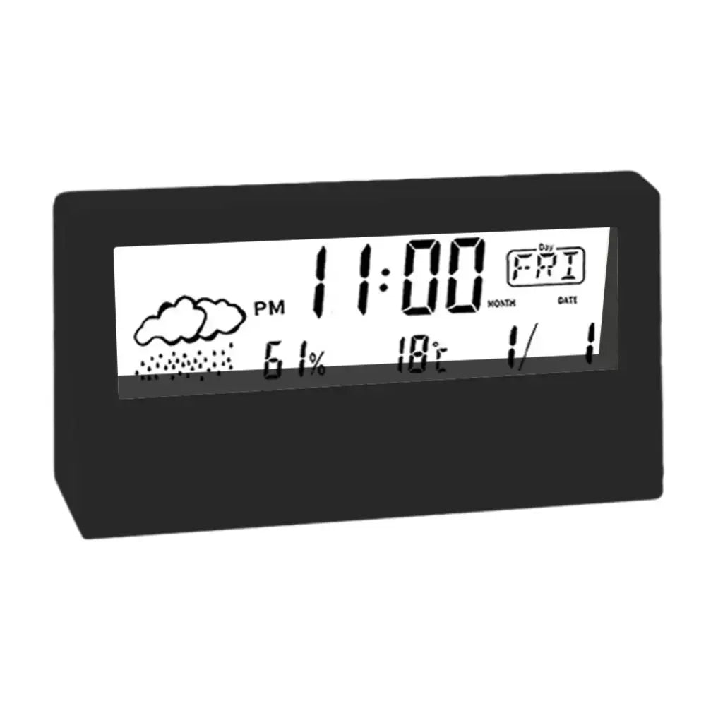 LCD Weather Alarm Clock - Noir - wall clock