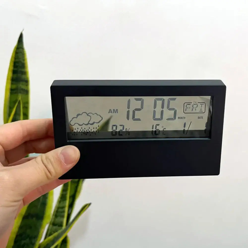 LCD Weather Alarm Clock - wall clock