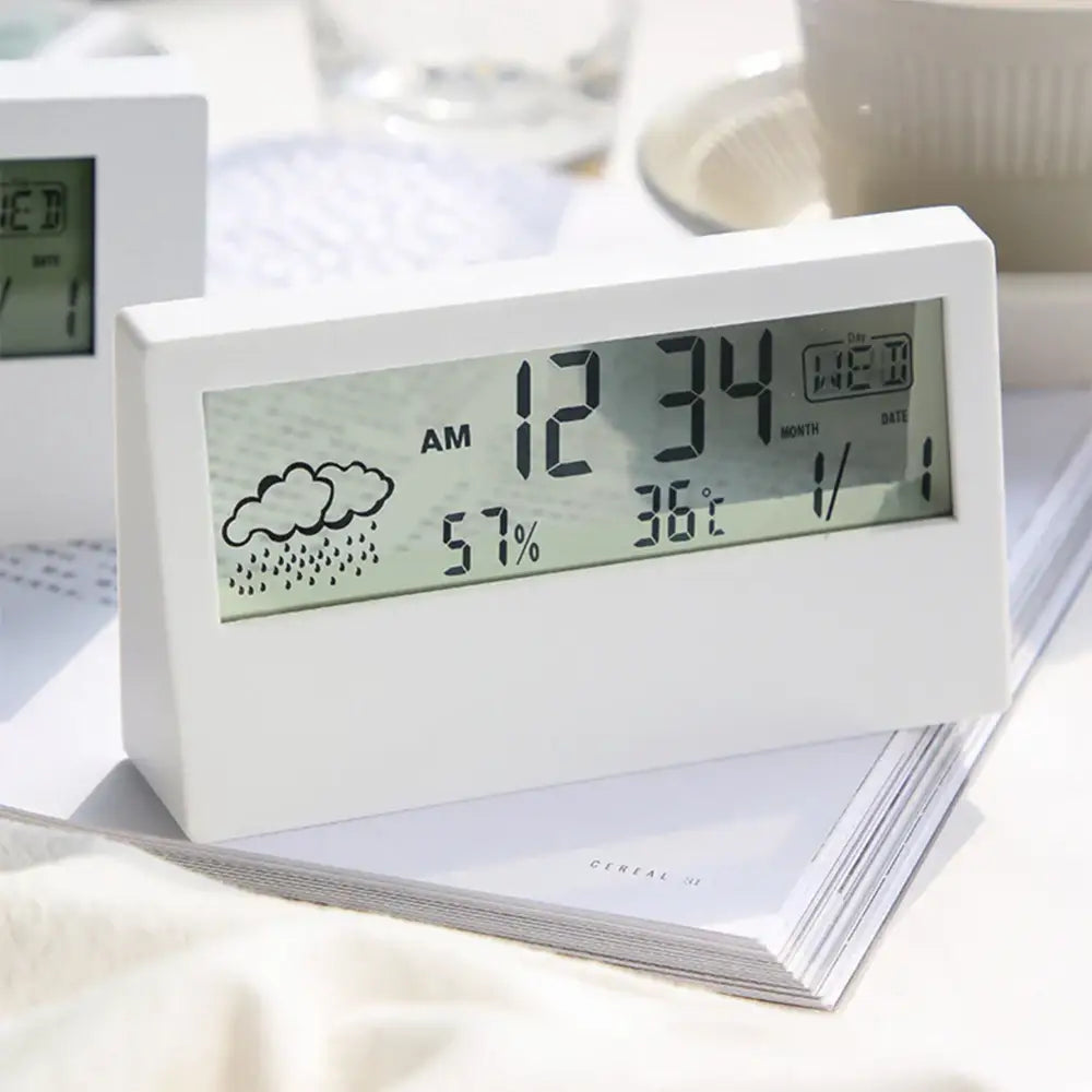 LCD Weather Alarm Clock - wall clock