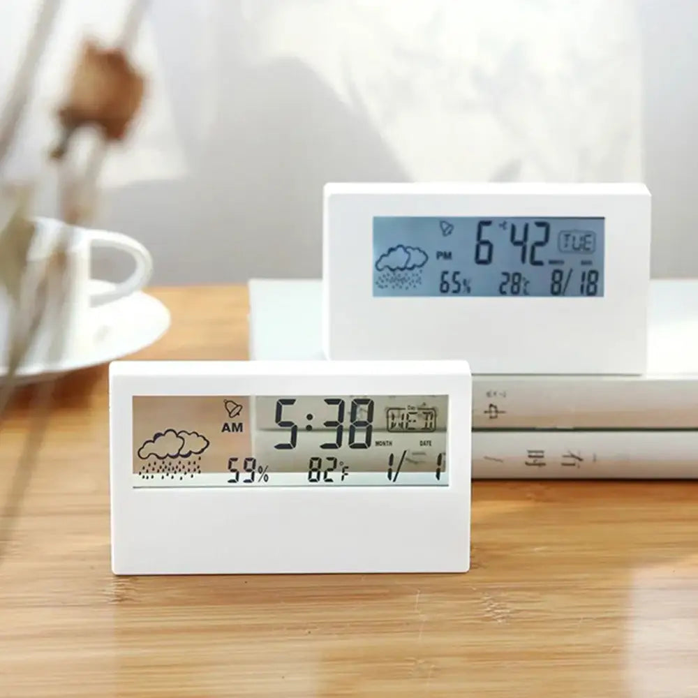 LCD Weather Alarm Clock - wall clock