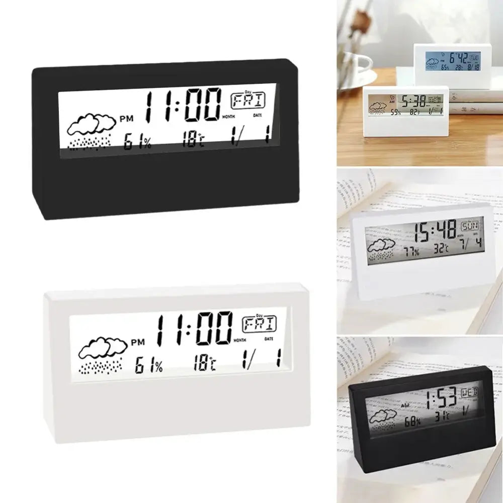 LCD Weather Alarm Clock - wall clock