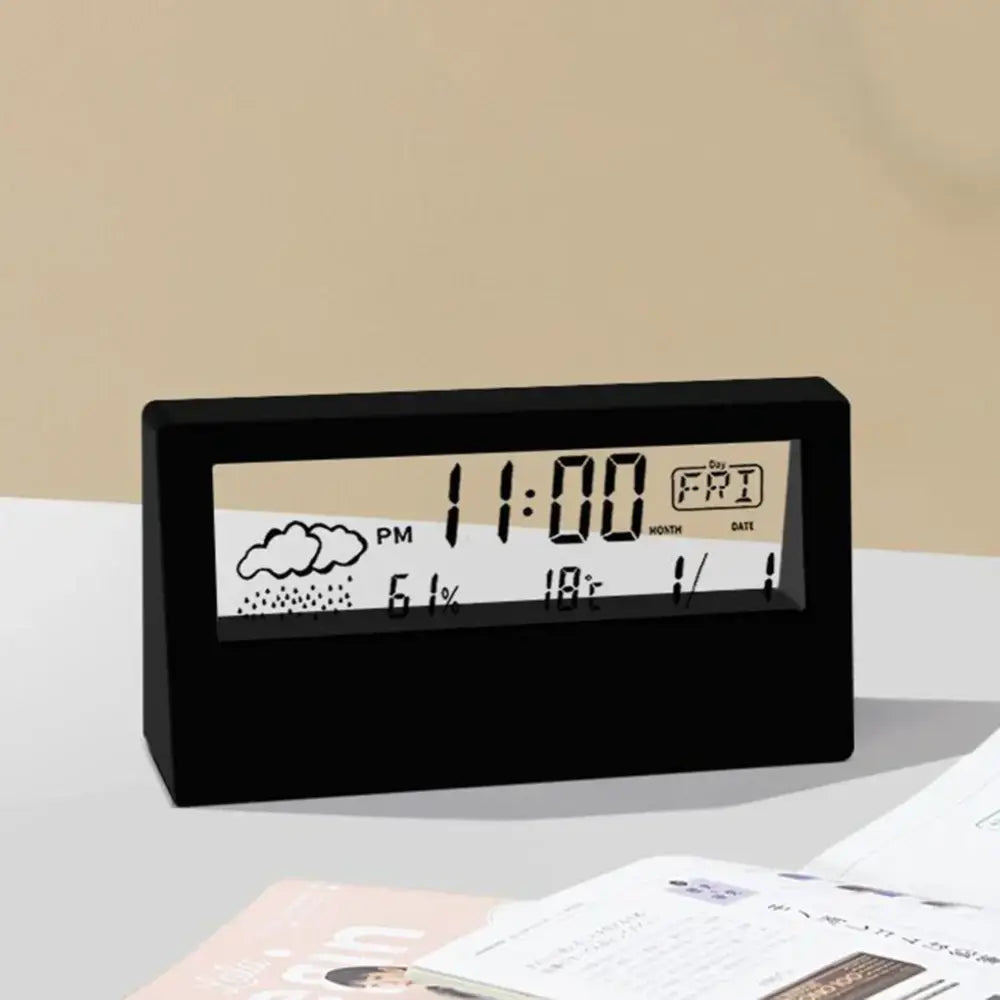 LCD Weather Alarm Clock - wall clock