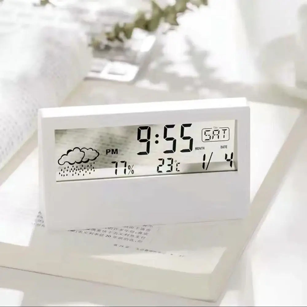 LCD Weather Alarm Clock - wall clock