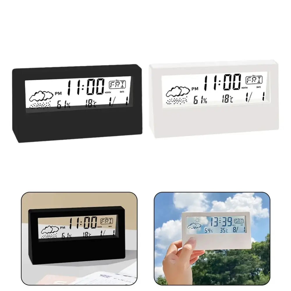 LCD Weather Alarm Clock - wall clock