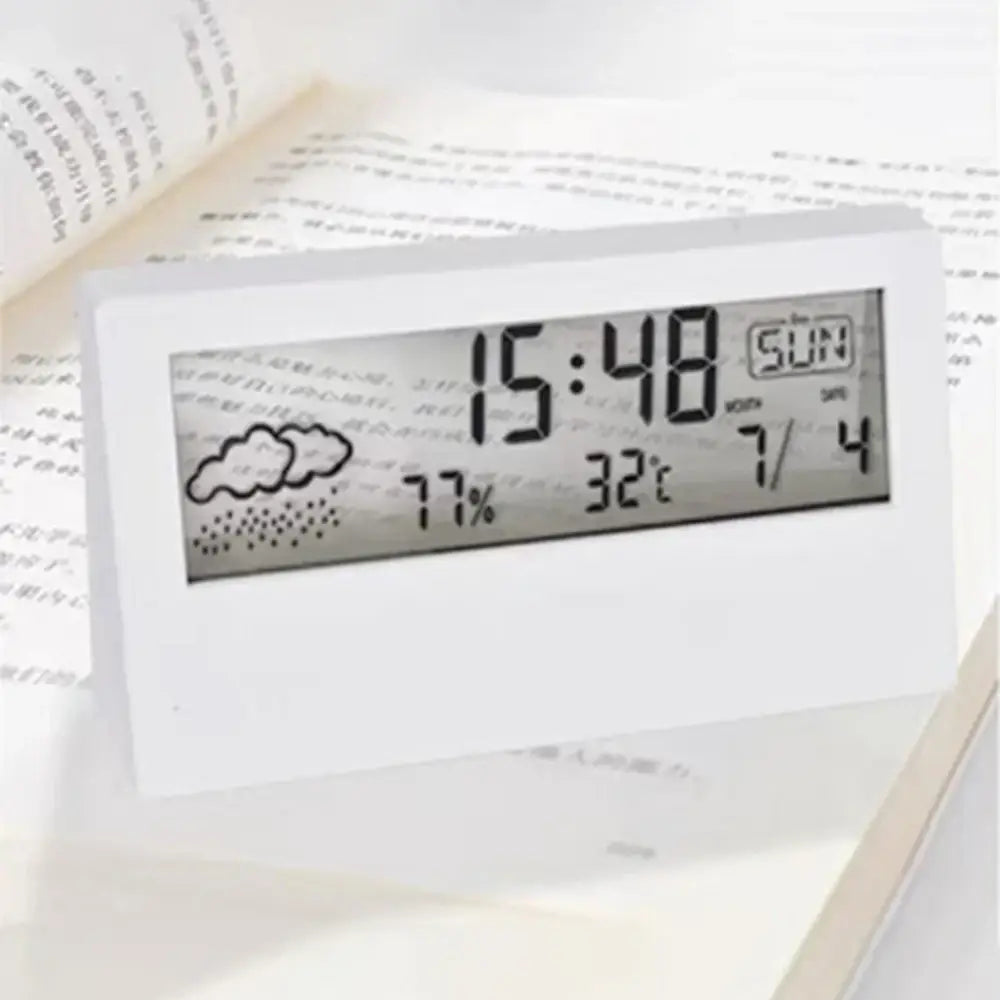 LCD Weather Alarm Clock - wall clock