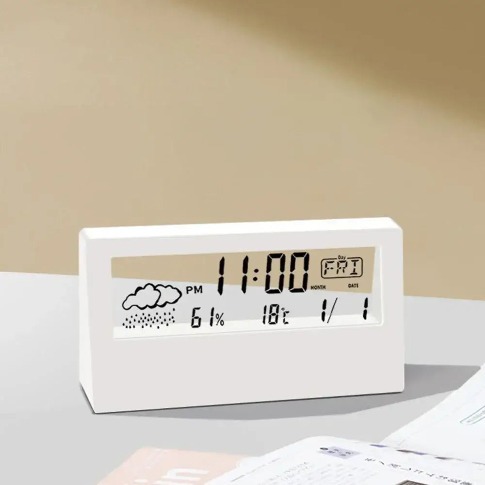 LCD Weather Alarm Clock - wall clock