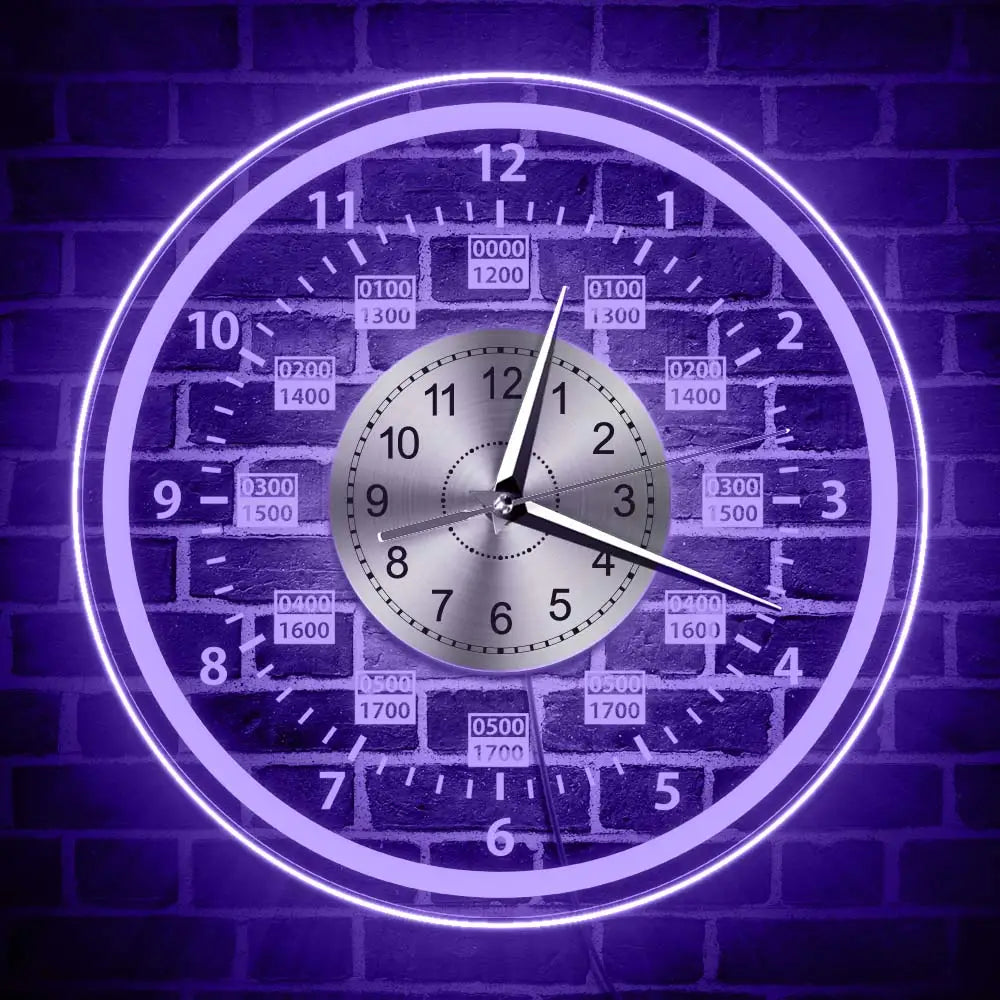 close-up of acrylic clock dial with LED backlight detail