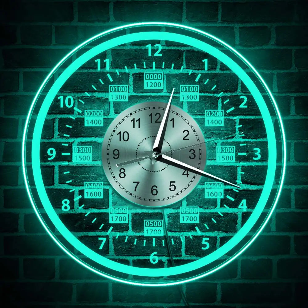 LED Backlit Wall Clock - Silent Quartz, Acrylic, 12 in Dial