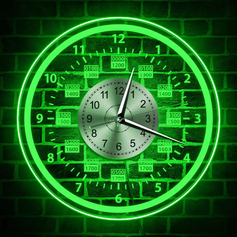 LED Backlit Wall Clock - Silent Quartz, Acrylic, 12 in Dial