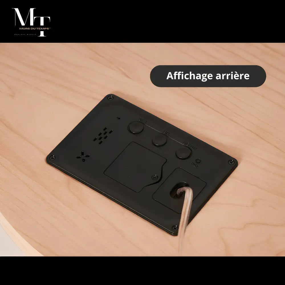LED Wood Wall Clock - Digital Display, Silent, 12/24H Mode