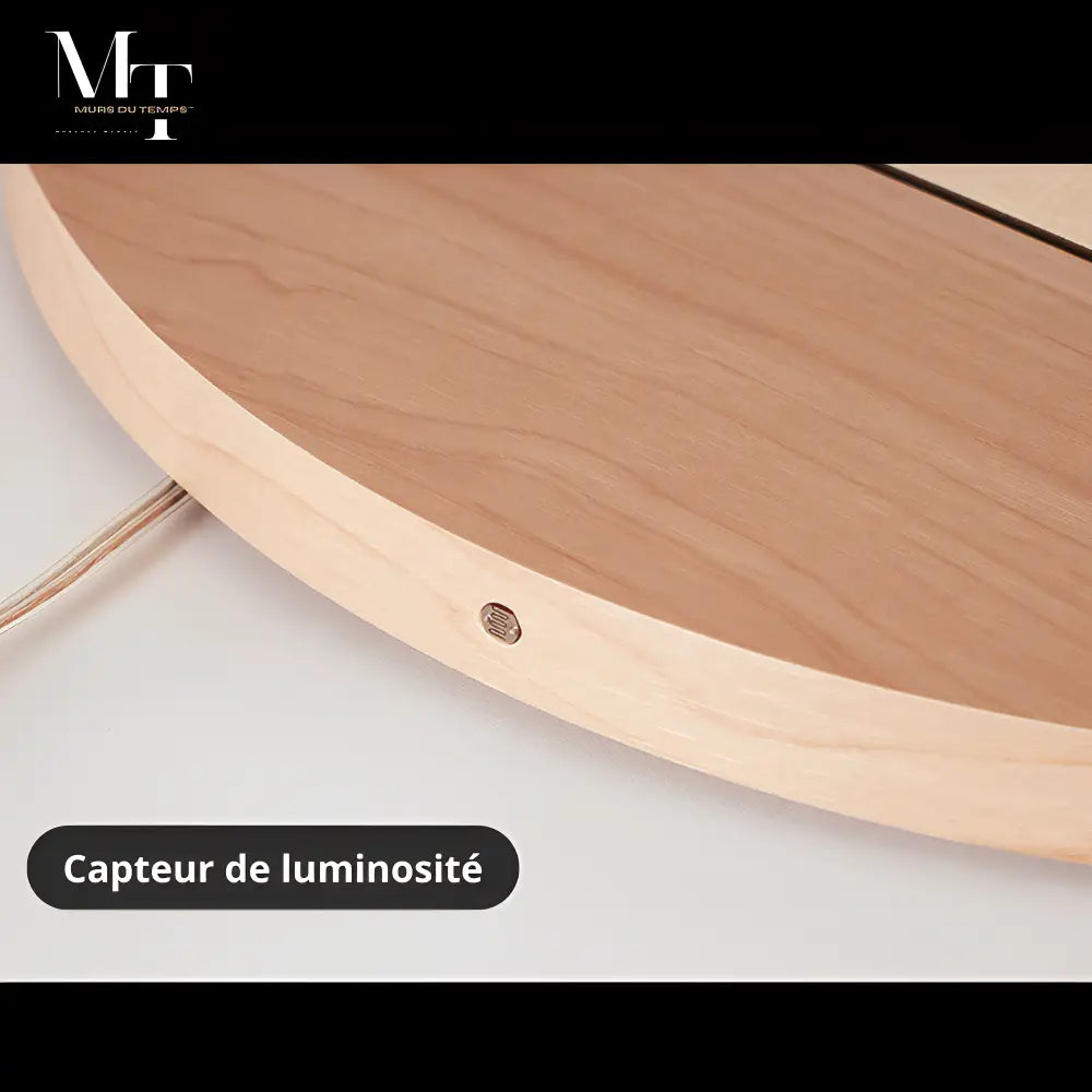 LED Wood Wall Clock - Digital Display, Silent, 12/24H Mode