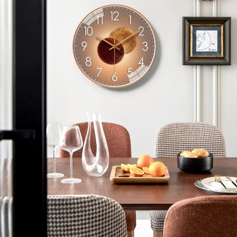Three style variants of the Light and Shadow wall clock side by side