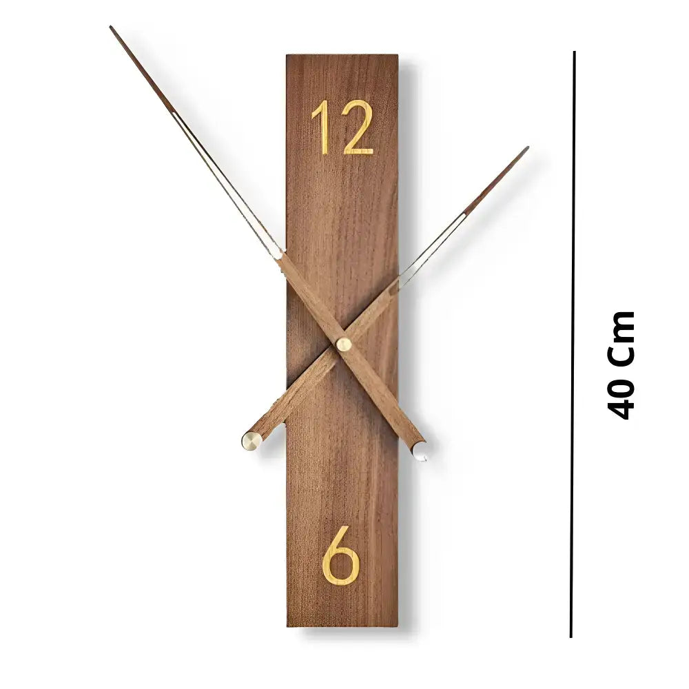 Long Wooden Wall Clock - 40 Cm - wall clock