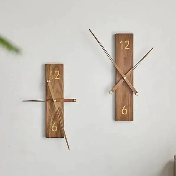 Long Wooden Wall Clock - wall clock