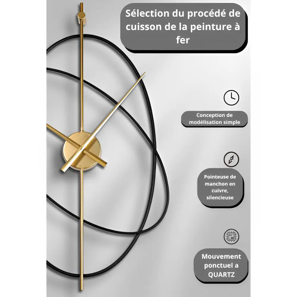 Luxury rings silent wall clock as a housewarming gift display
