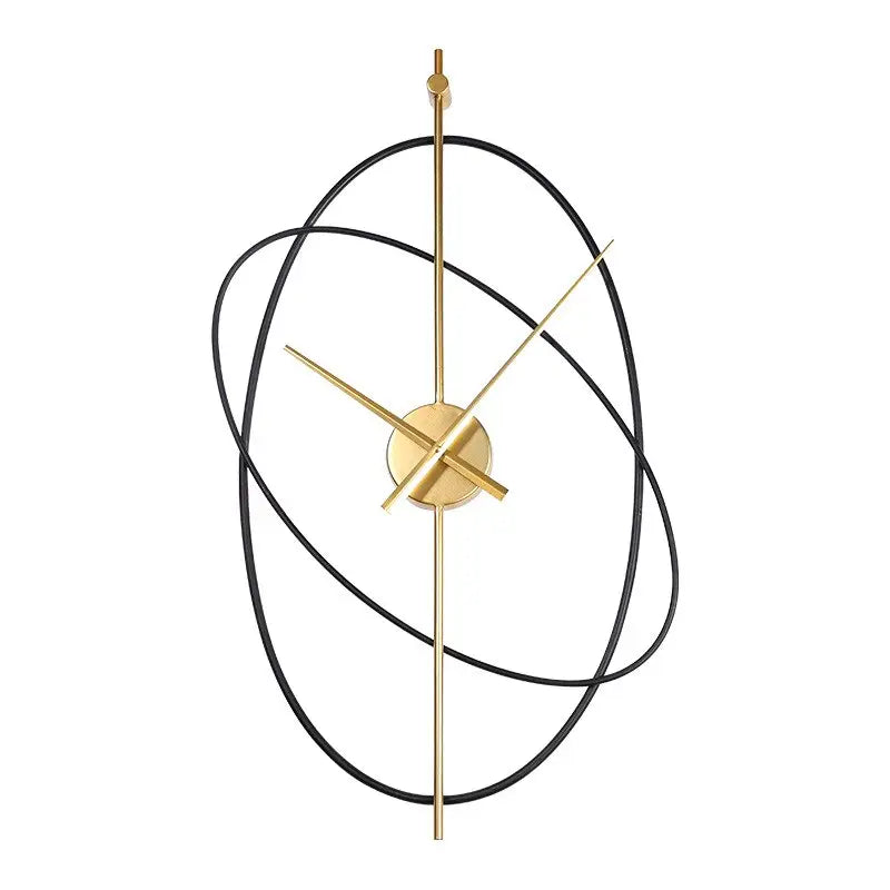 Luxury Rings Silent Wall Clock - Oval Metal Frame