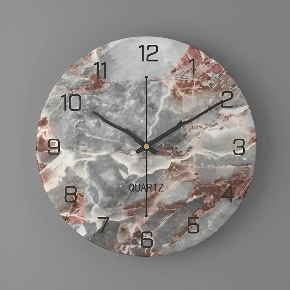 Marble Effect Wall Clock - Modern Nordic Design