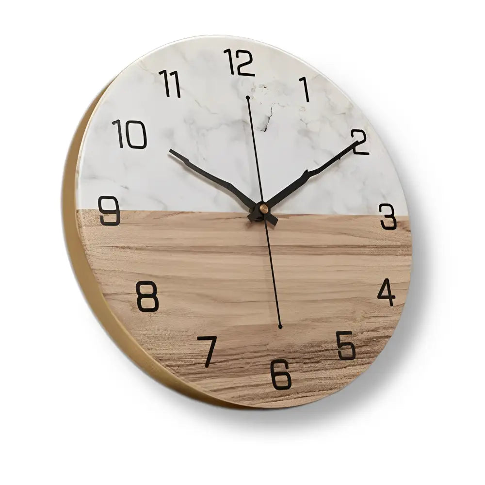 Marble Effect Wall Clock - Modern Nordic Design