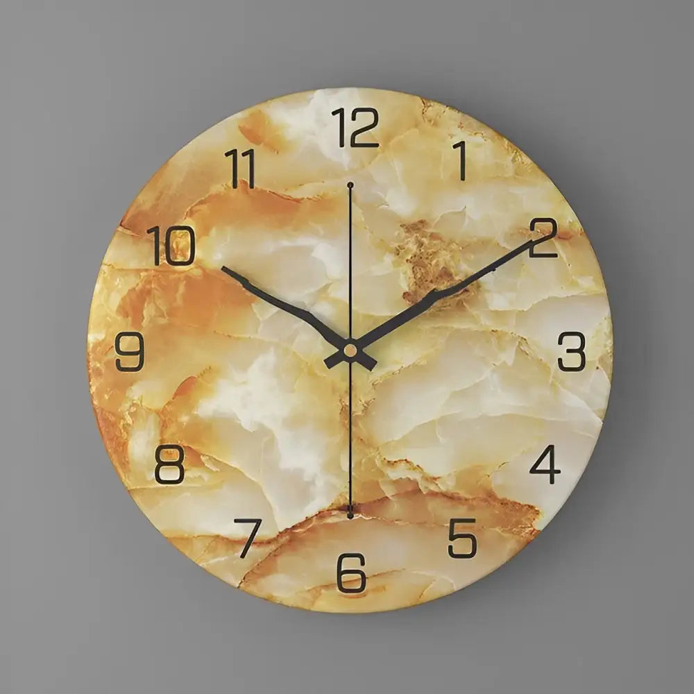 Marble Effect Wall Clock - Modern Nordic Design