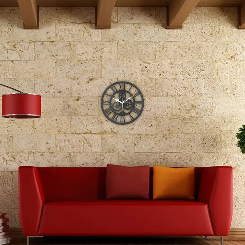 Mechanical Black Wall Clock 30 cm - wall clock