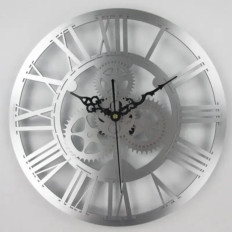Mechanical Black Wall Clock 30 cm - argent - wall clock