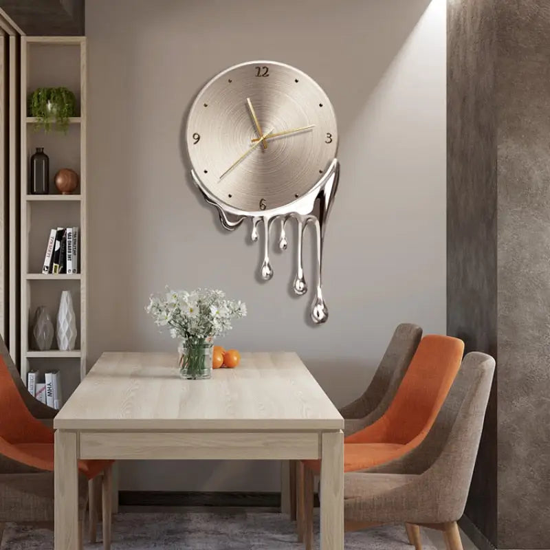 Melting wall clock - Argent / 30 x 50 cm - wall clock
