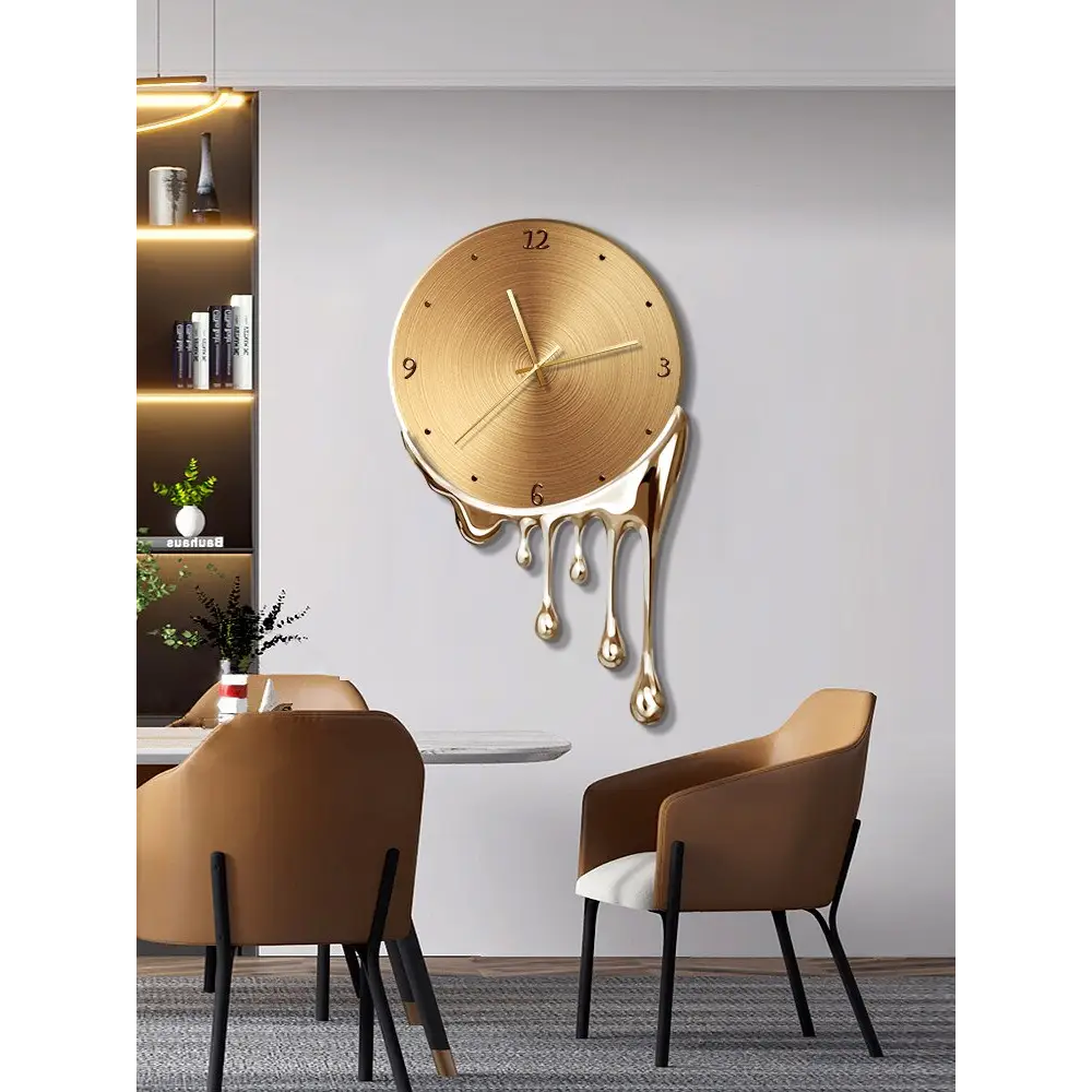 Melting wall clock - Dorée / 30 x 50 cm - wall clock