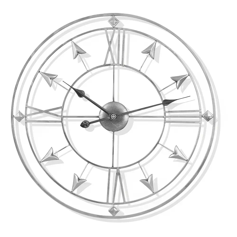 contemporary metal wall clock 60 cm retro design