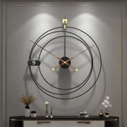 Minimalist Black and Gold Wall Clock - wall clock