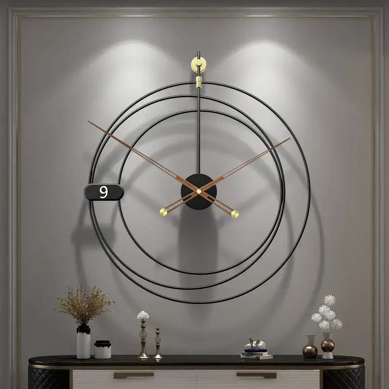 Minimalist Black and Gold Wall Clock - wall clock