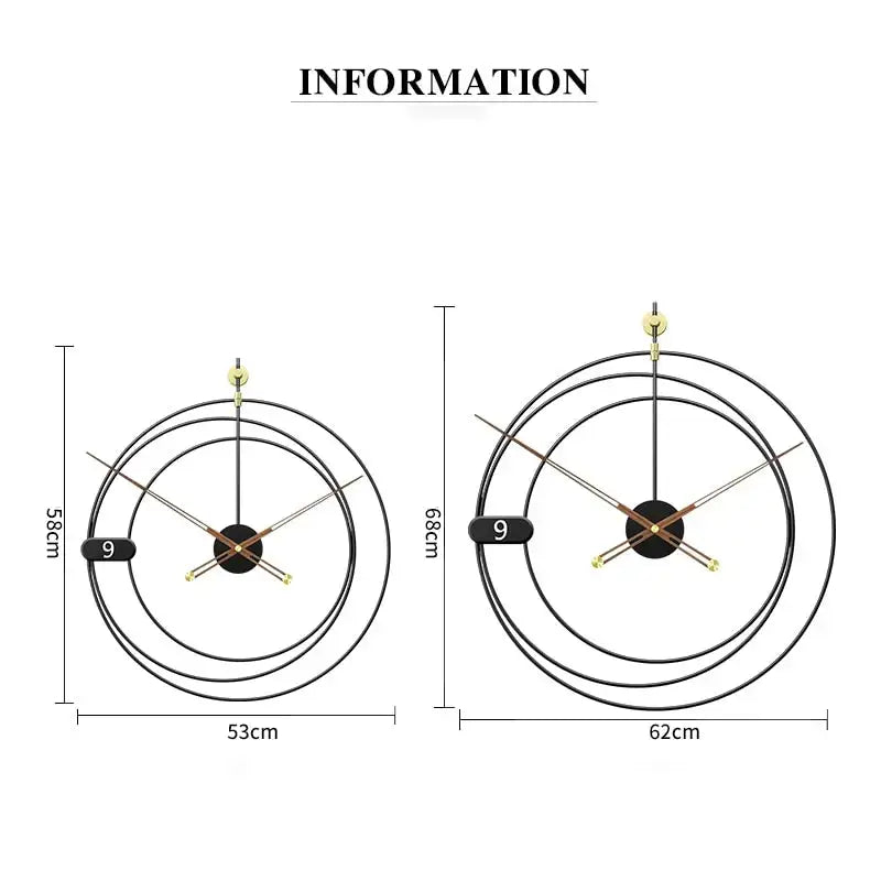 Minimalist Black and Gold Wall Clock - wall clock