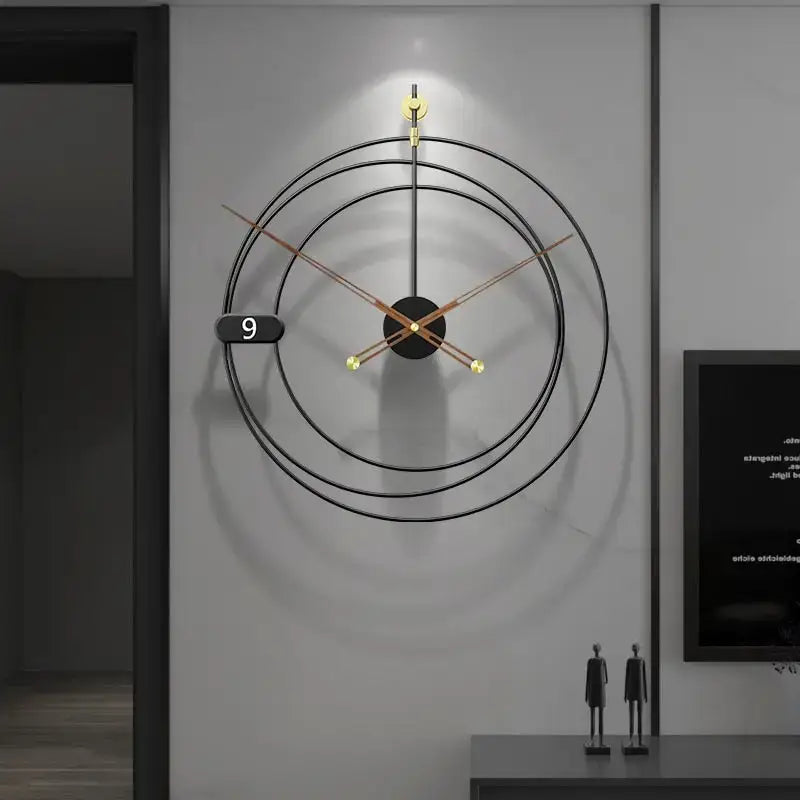Minimalist Black and Gold Wall Clock - wall clock
