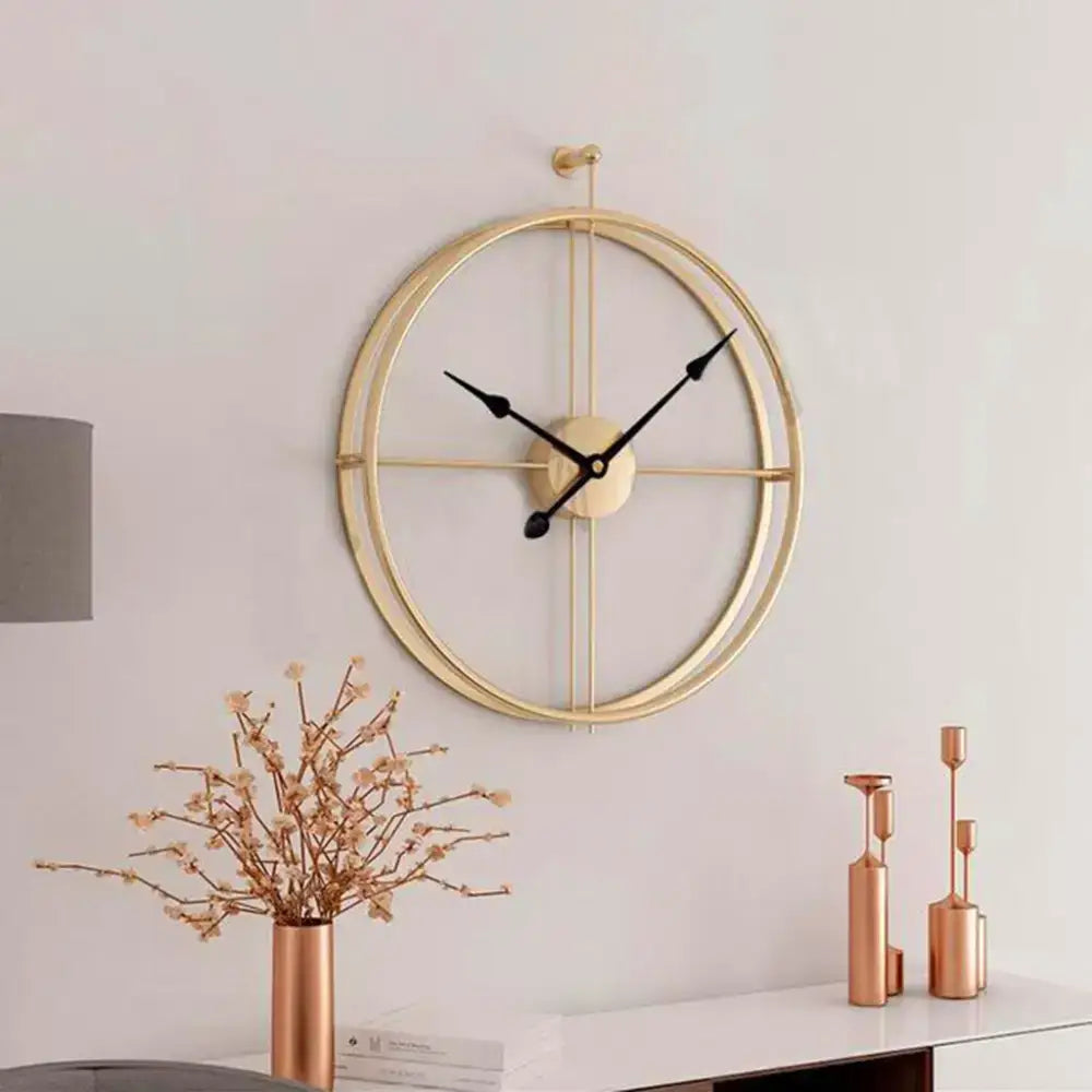 Minimalist Black Frame Clock Design - dorée aiguilles noir - wall clock