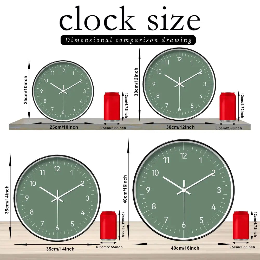 Minimalist Green Wall Clock
