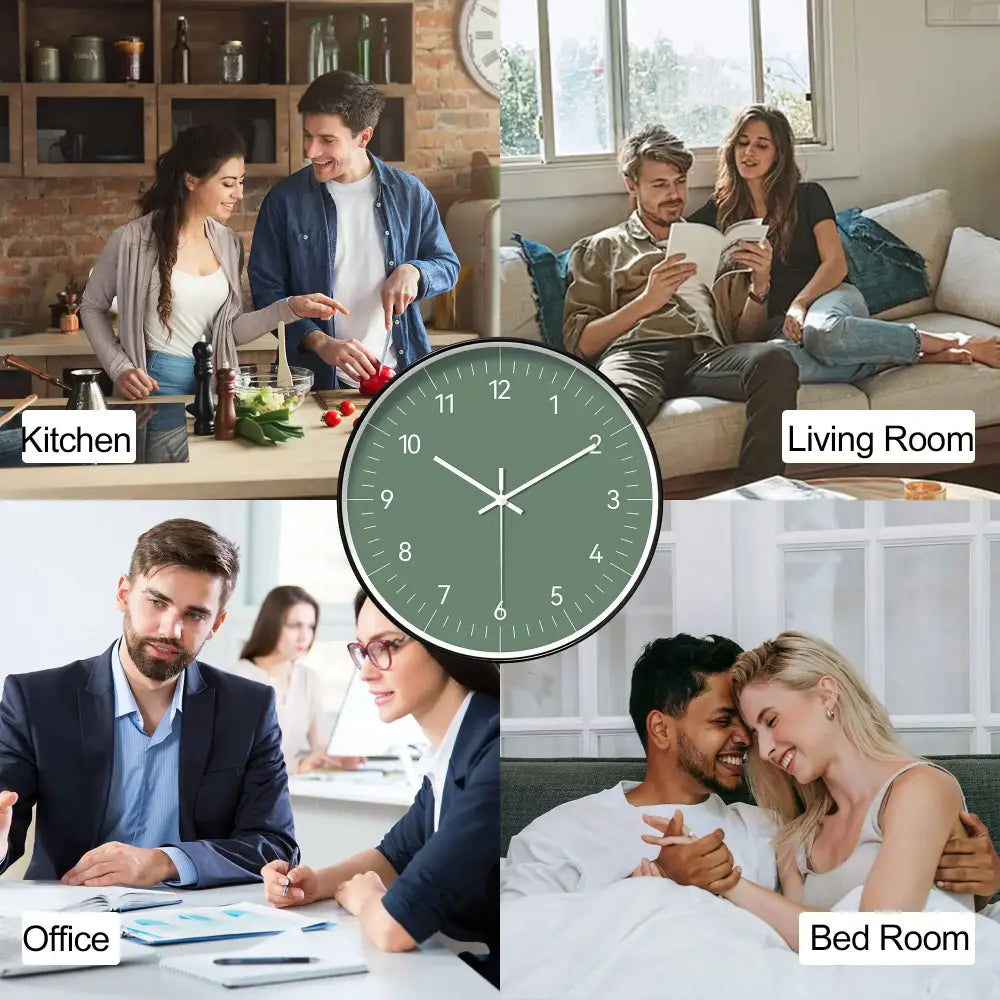 Minimalist Green Wall Clock