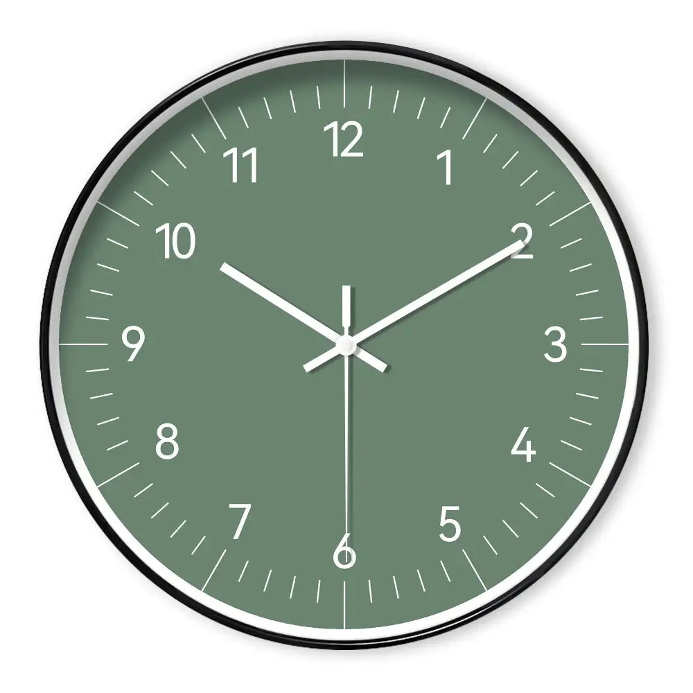 Minimalist Green Wall Clock - Style 1 / 10 inch