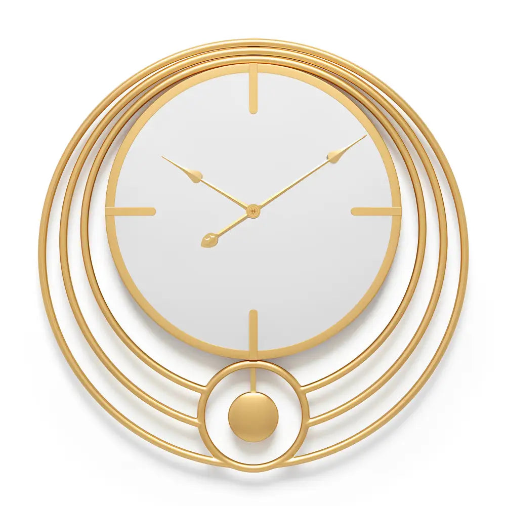 Mirror Circle Wall Clock - Modern Metal Design 50 cm