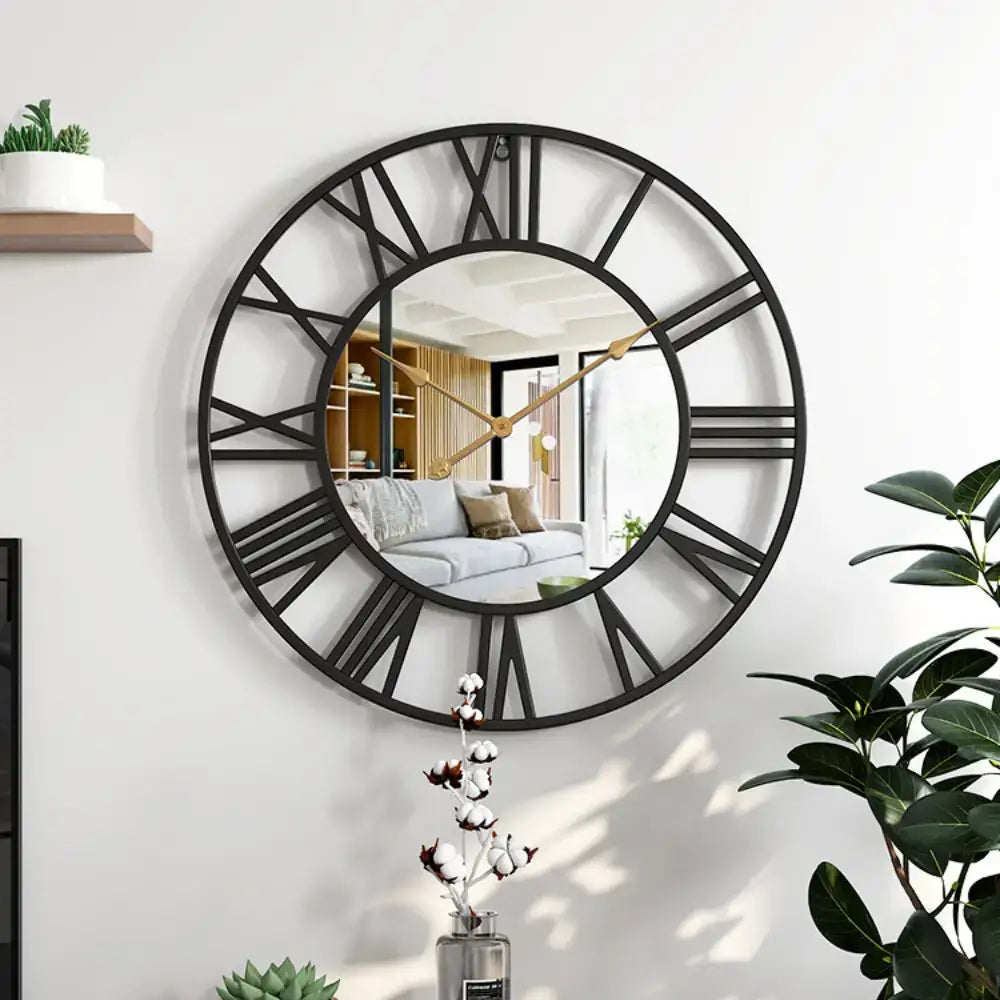 Mirrored Gold Wall Clock - wall clock