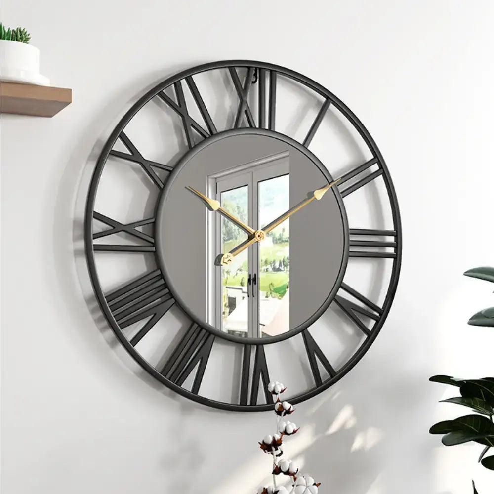 Mirrored Gold Wall Clock - wall clock
