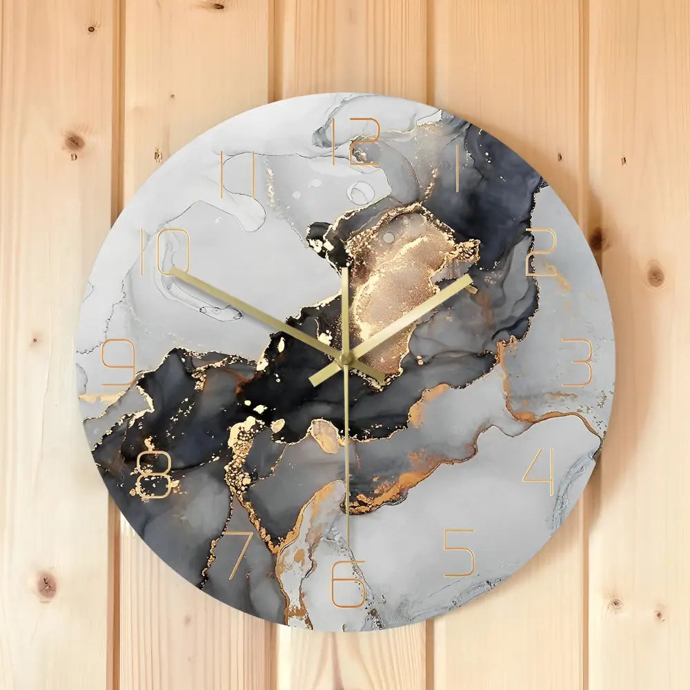 Modern art wall clock with metal frame and HD acrylic glass cover