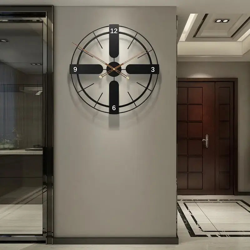 Modern Black and Gold Wall Clock - wall clock