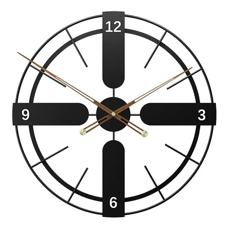 Modern Black and Gold Wall Clock - wall clock
