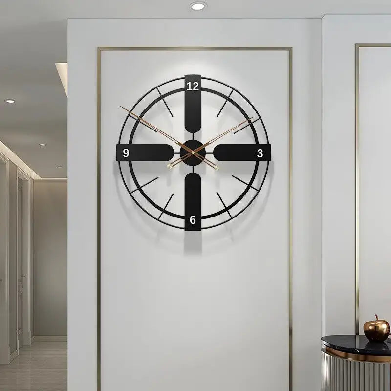 Modern Black and Gold Wall Clock - wall clock