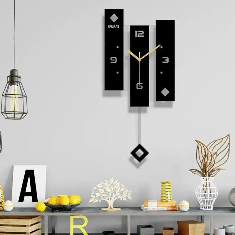 Modern Black Pendulum Wall Clock - wall clock