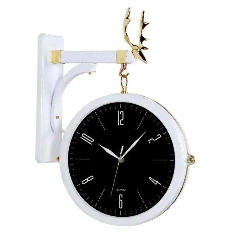 Modern Double-Sided Clock - Style Blanc Noir - wall clock