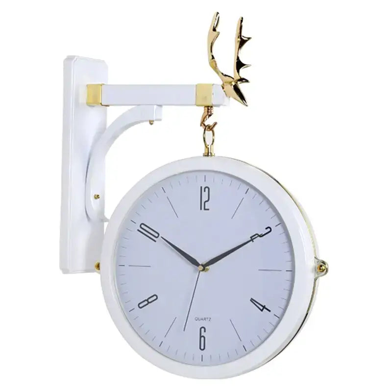 Modern Double-Sided Clock - Style Blanc Blanc - wall clock