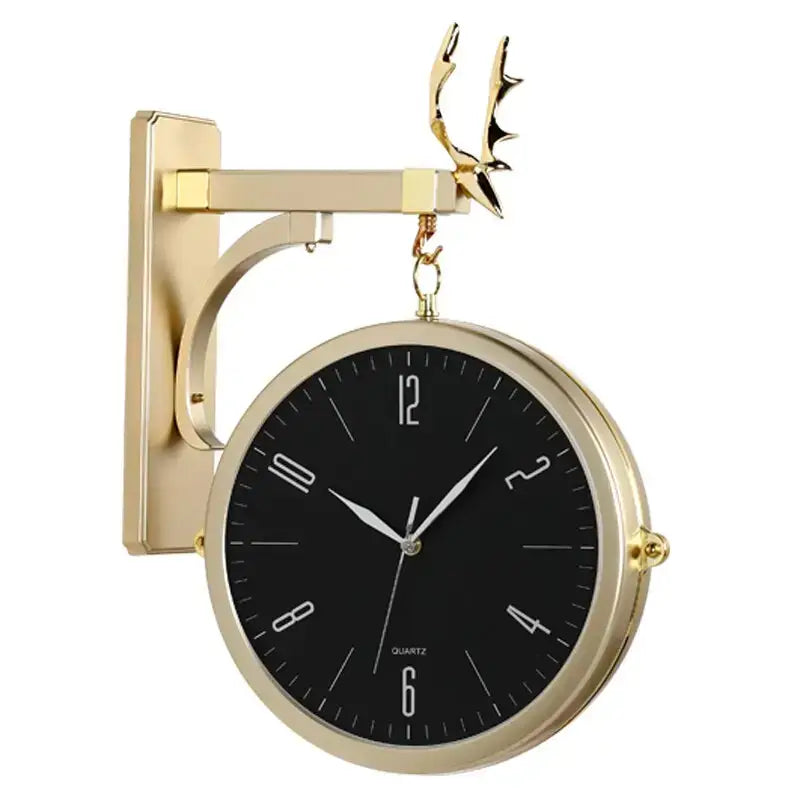 Modern Double-Sided Clock - Style Or Noir - wall clock
