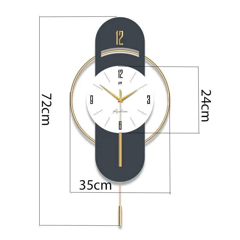 Modern Geometric Design Wall Clock - Bamboo, Metal & Acrylic