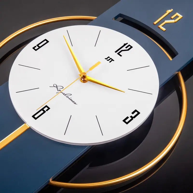 Modern wall clock with adjustable viewing angle displayed at an angle